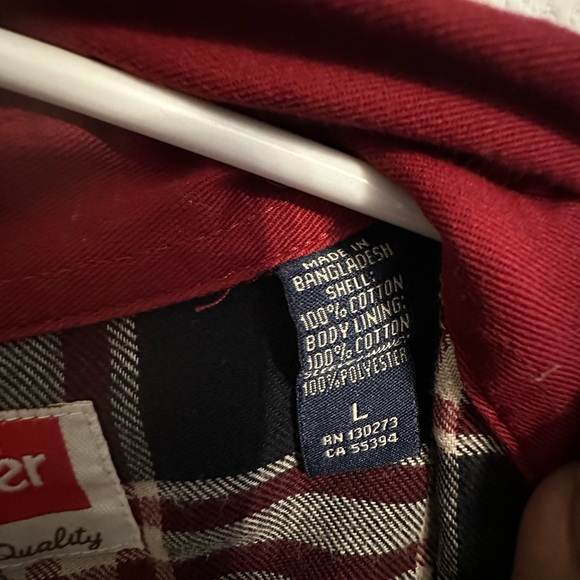 Bundle Wrangler Red & Blue Cotton Shirt - Picture 2 of 4